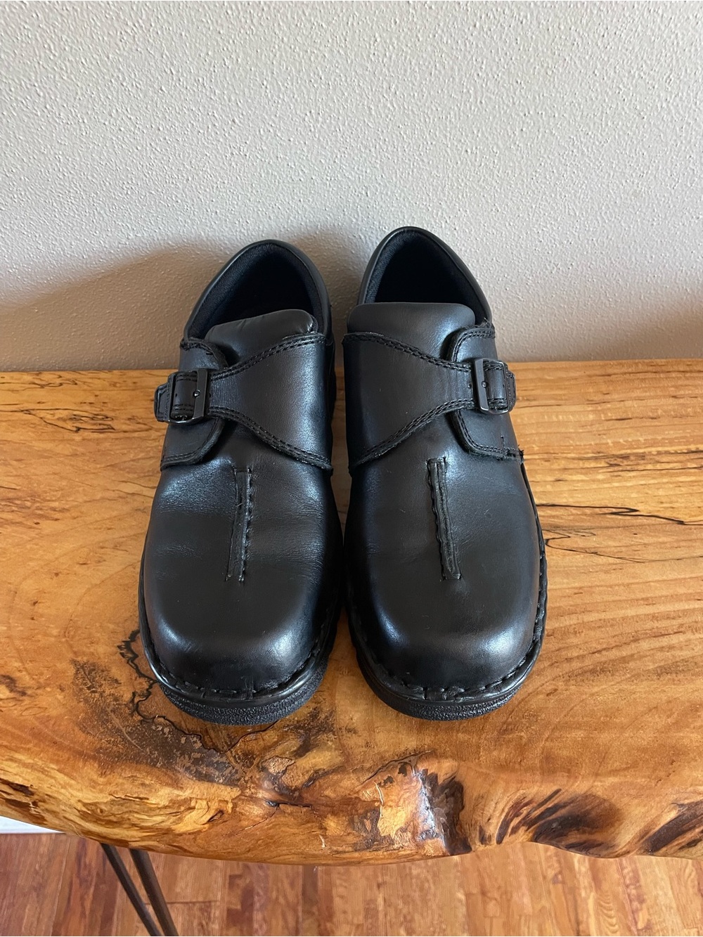 Eastland Syracuse Black Leather Slip-On Monk Strap Loafers